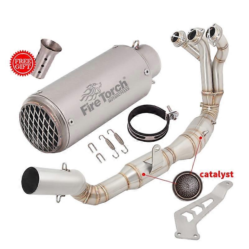 Système complet d’échappement de moto pour Yamaha MT-09 MT09 FZ-09 2021 2022 2023 Tuyau de liaison avant avec catalyseur Silencieux en carbone DB Killer