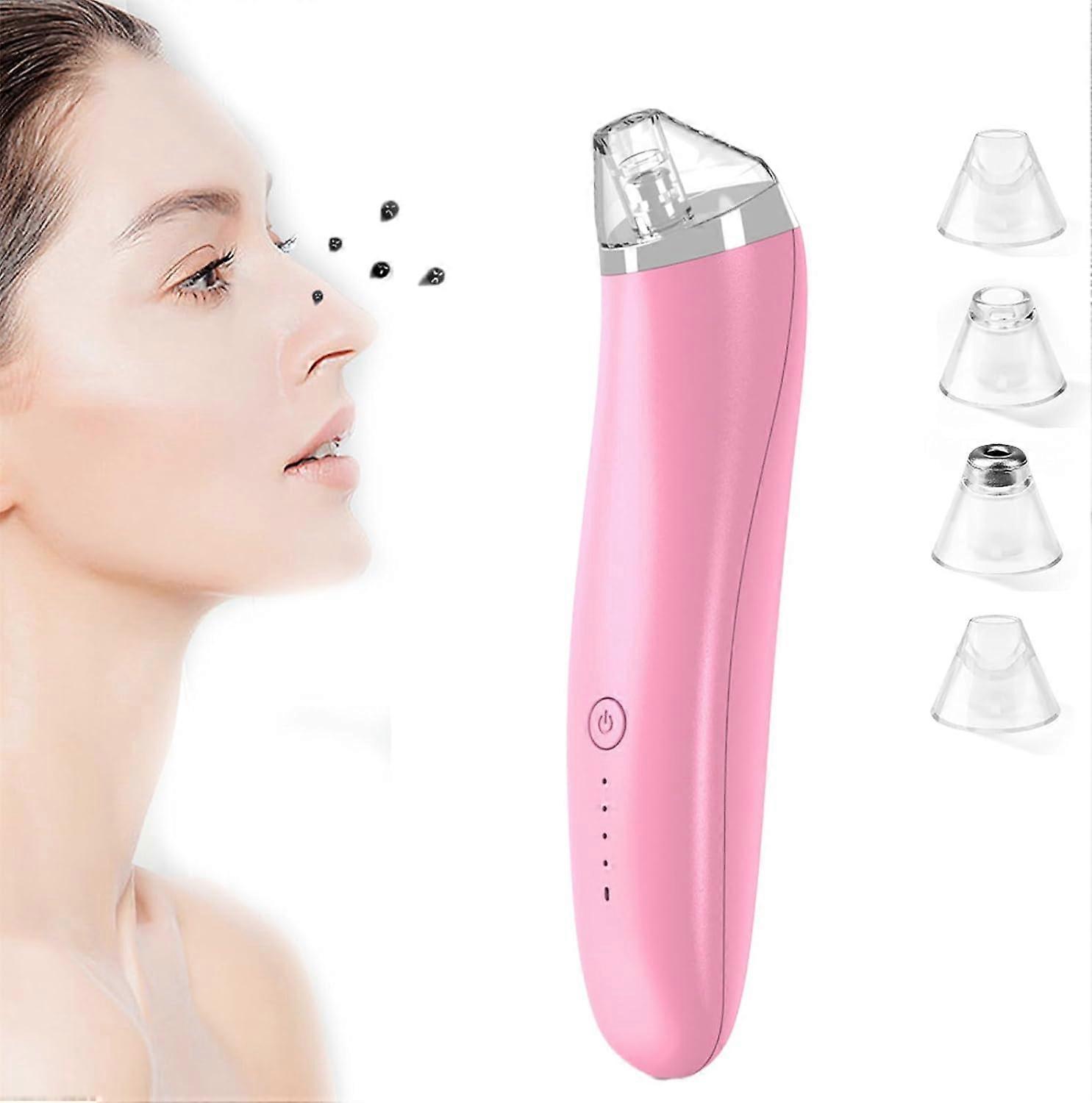 Keratin Remover, Blackhead Remover Pore Vacuum, Electric Face Vacuum Pore Cleaner Acne White Heads Removal with 3 Modes and 4 Suction Heads