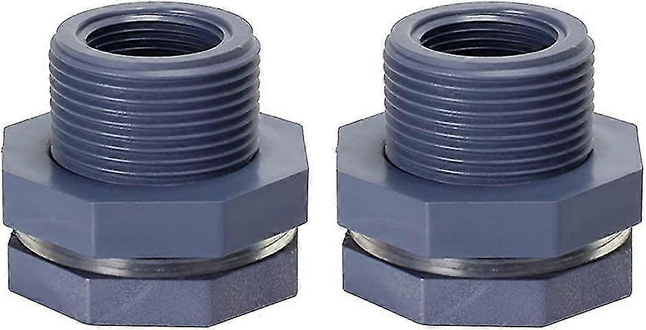 Water Tank Fitting Kit, Garden Faucet Kit With 2 X 3/4" Pvc Bulkhead Fittings For Rain Barrels, Water Tanks Or Fish Tanks