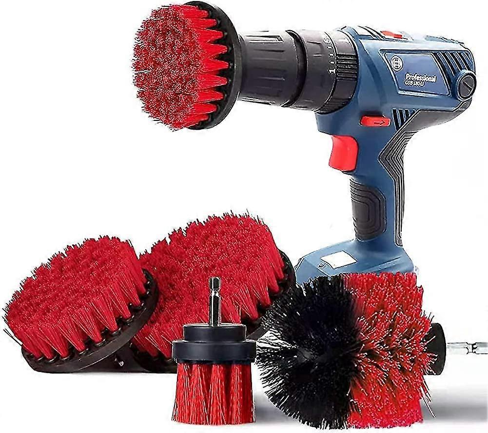 Drill Brush Cleaning Brushes Set. 4 Pack Drill Scrubbing Brushes For Cleaning
