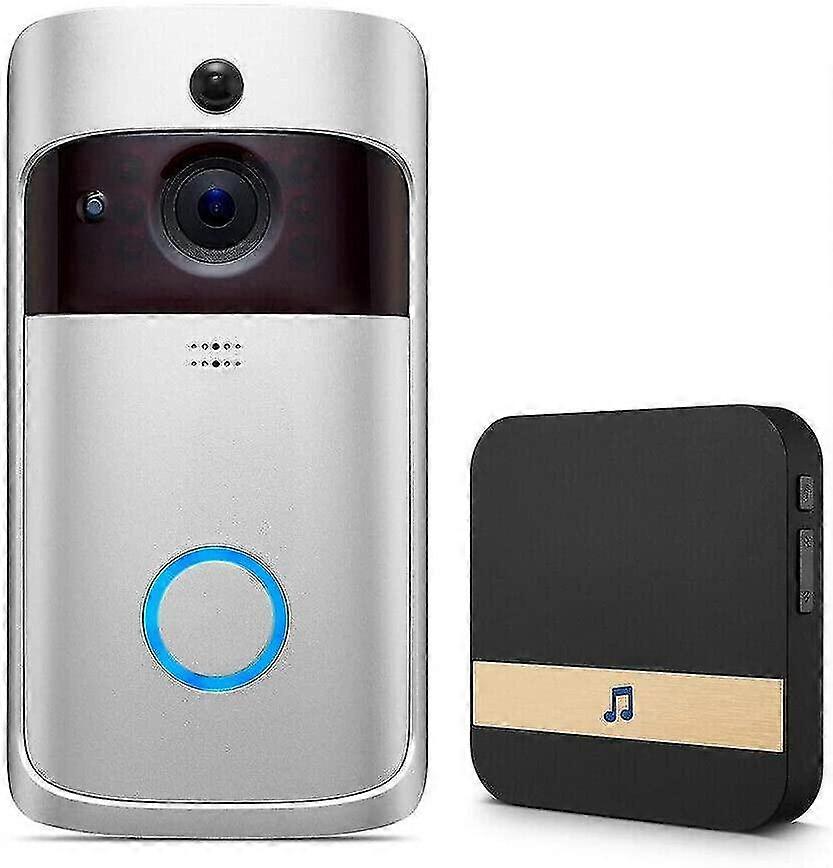 Silver Wireless Video Doorbell With Camera