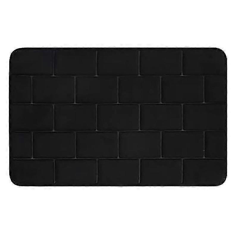 1pcs Memory Foam Bath Mat Non-Slip, Absorbent Bath Rugs, Black