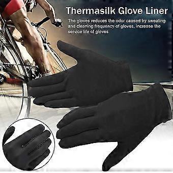 hoge kwaliteit 1paar Pure Silk Black Liner Inner Thin Gloves Fiets Motorfiets Zachte Sport Handschoenen Rijden Fietsen Party Handschoenenmaat Bruikbaarheid