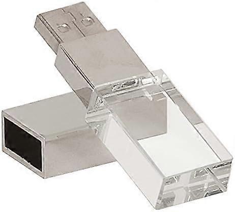 16GB brand new crystal transparent rectangular genuine USB 3.0 flash drive silver