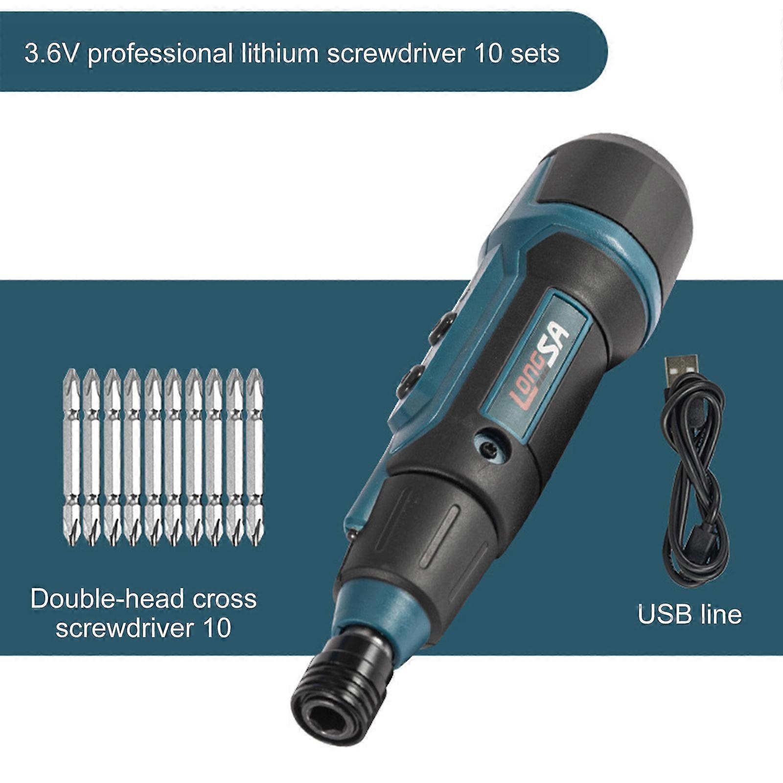3.6V 2Nm Electric Screwdriver With Flashlight Lighting Mini Disassembly Screw Small Electric Batch Lithium Battery Screwdriver
