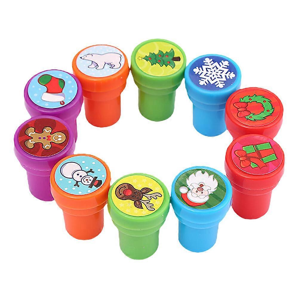 10pcs Cartoon Χριστούγεννα Stamper Παιχνίδια Παιδιά Stamper Διακοσμητικά DIY Stampers