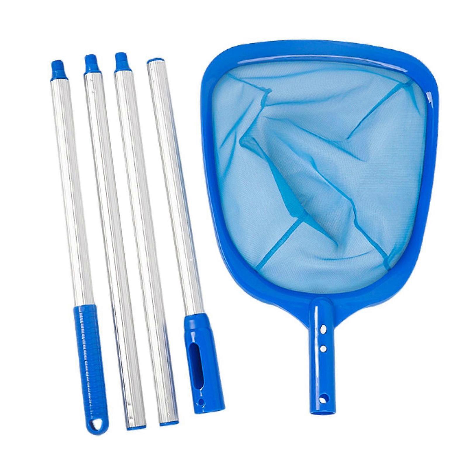 Pool Leaf Skimmer Net Ultra Fine Mesh with 4 Sections Aluminum Poles Easy to Use Detachable Pool Cleaning Net Leaf Catcher Jikaix