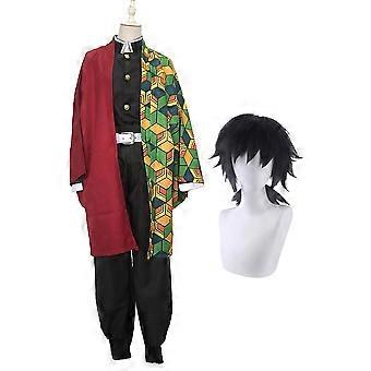 Disfraz de Anime Demon Slayer Kimetsu No Yaiba Tomioka Giyuu, accesorios de Cosplay, traje, uniformes, peluca, regalo de fiesta para niños y adultos | en línea