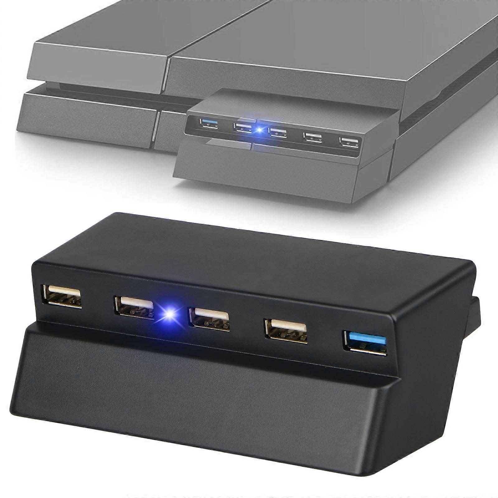 5 Port USB Hub for PS4 Slim Edition, USB 3.0/2.0 High Speed Adapter
