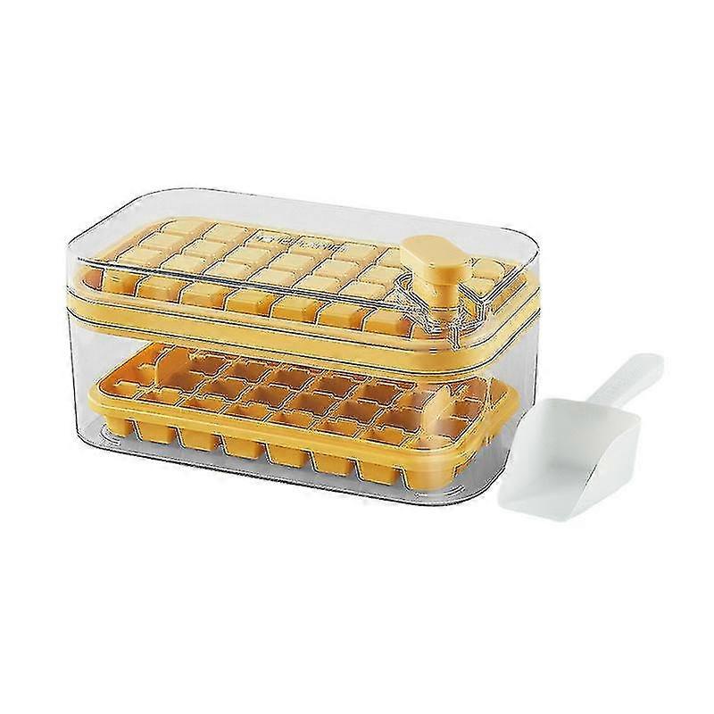 One-button Press Type Ice Mold Box, Kitchen 64 Grid Ice Cube Maker, Ice Tray Mold With Storage Box & Lid
