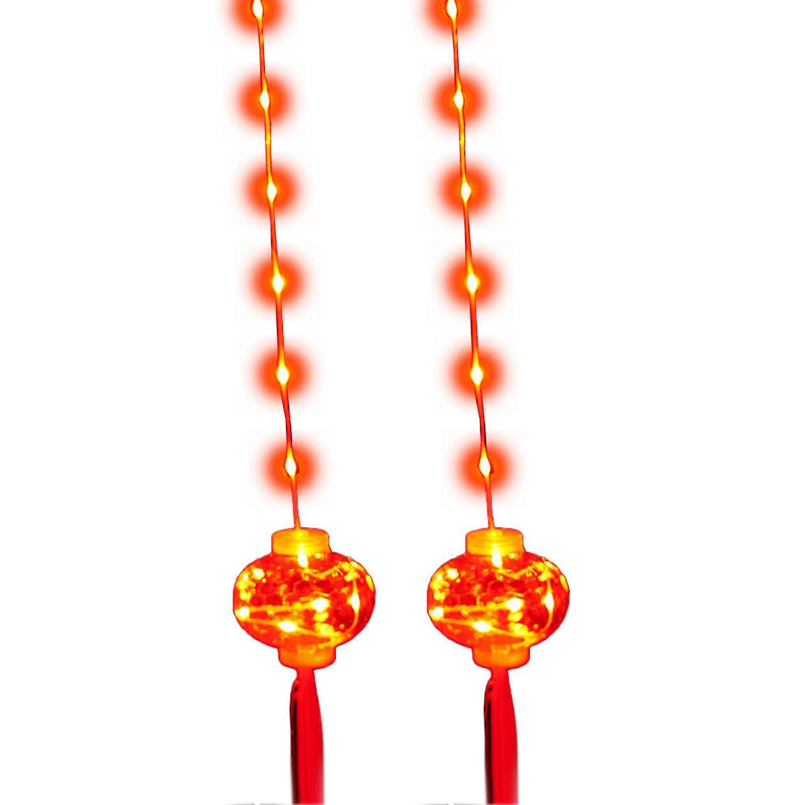 New Year LED Curtains Lights, Red Lanterns, Atmosphere, Festival Lantern Strings, Spring Festival Festive And Auspicious Decorative Lights
