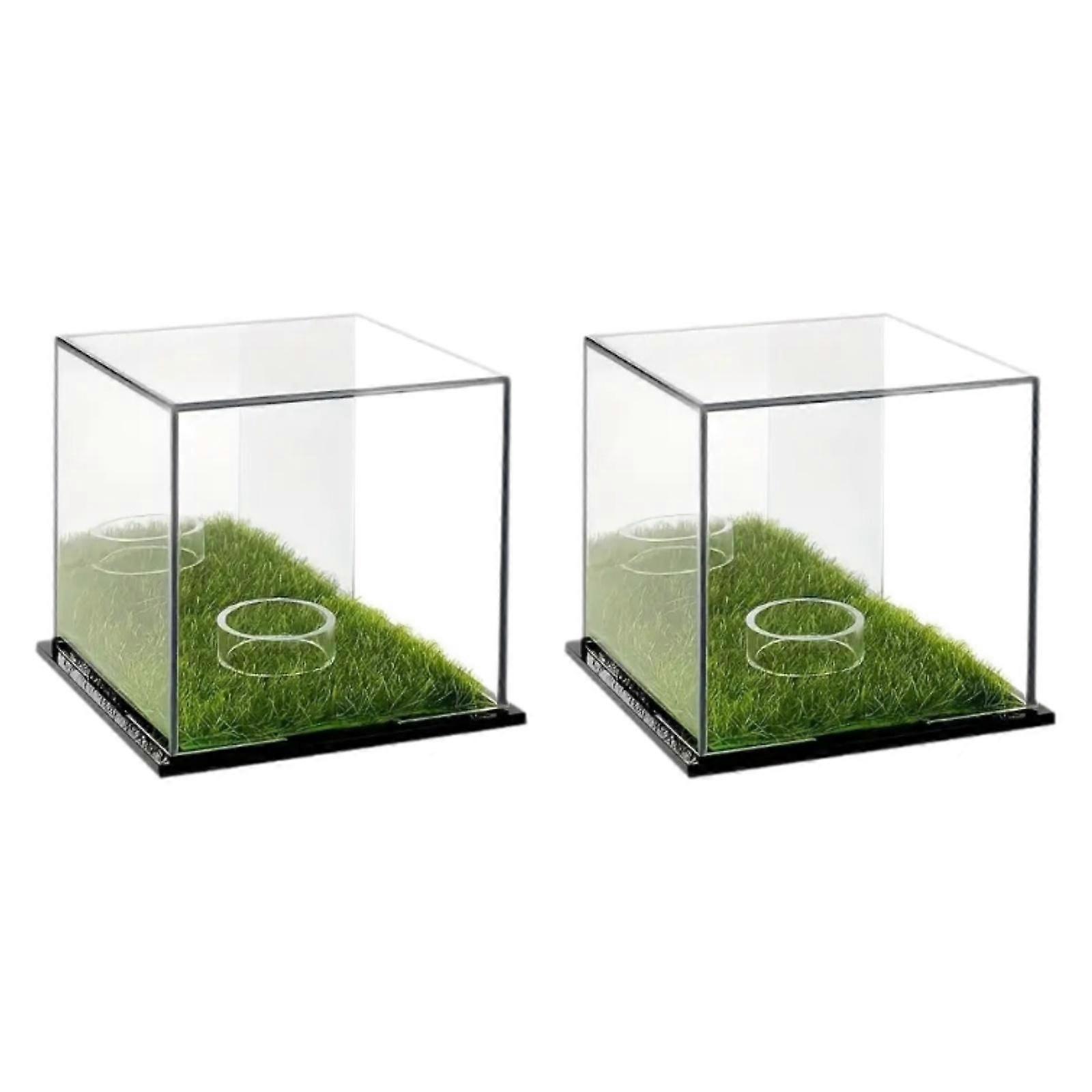2Pcs Baseball Display Case Embedde Storage Organizer Baseball Box for Indoor