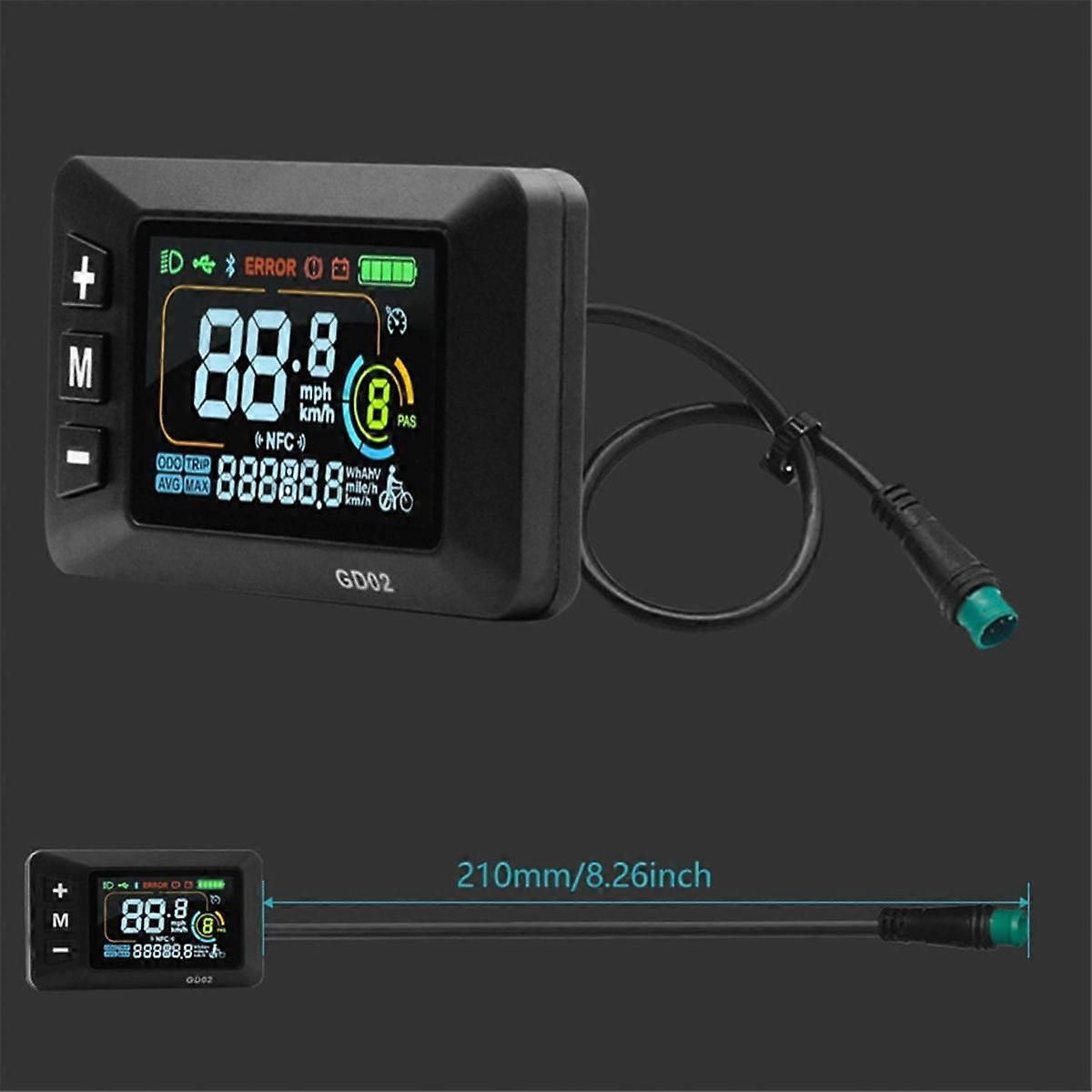 LCD-GD02 Electric Bike LCD Display Meter Dashboard Display Panel 24V 36V 48V 52V 60V for Electric S