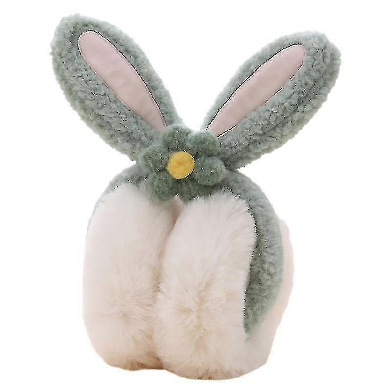 Ear Warmers Foldable Comfortable Touching Soft Texture Rabbit Shape Floral Ear Covers For Winter