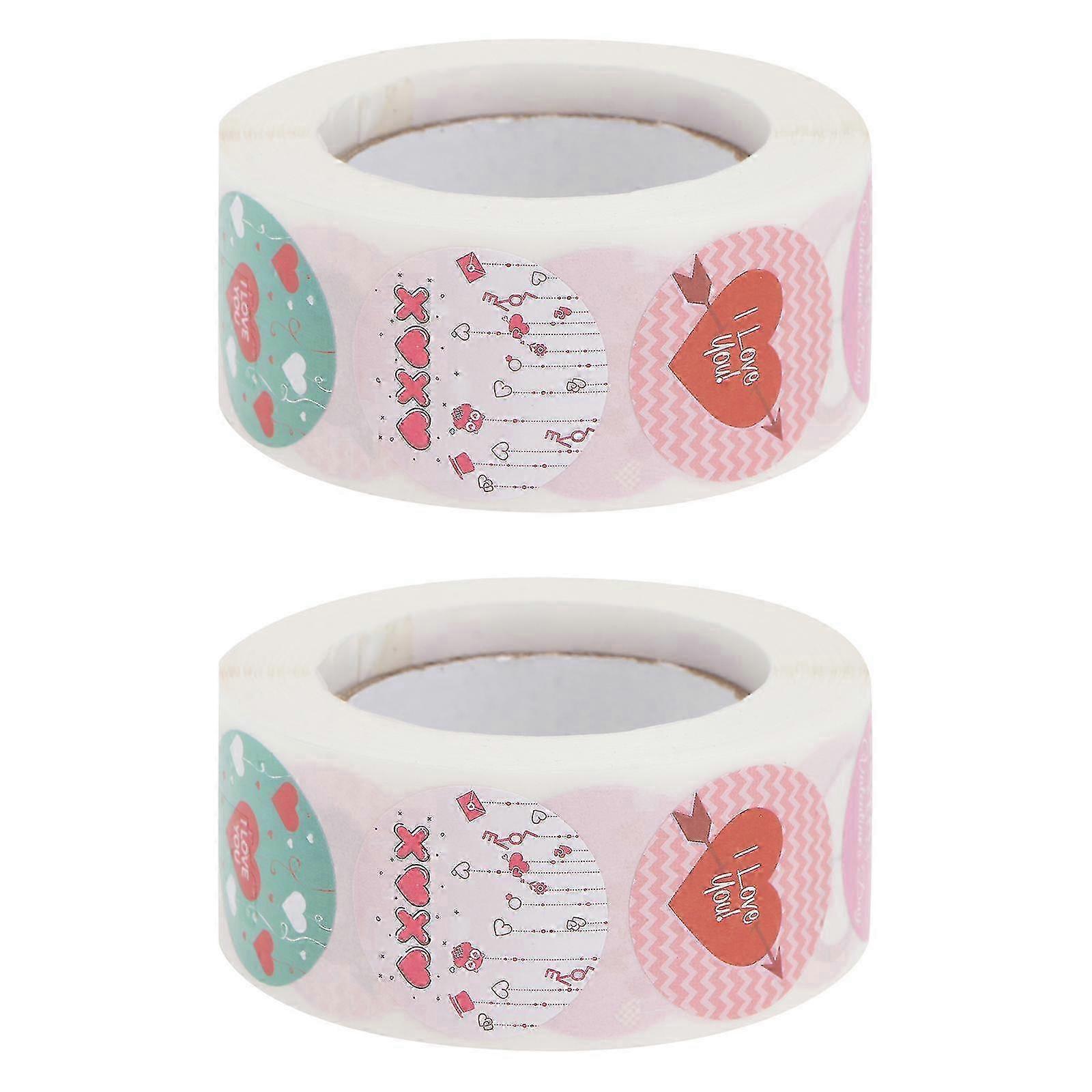 2 Rolls Valentine's Day Decorative Stickers for Gift Bouquets