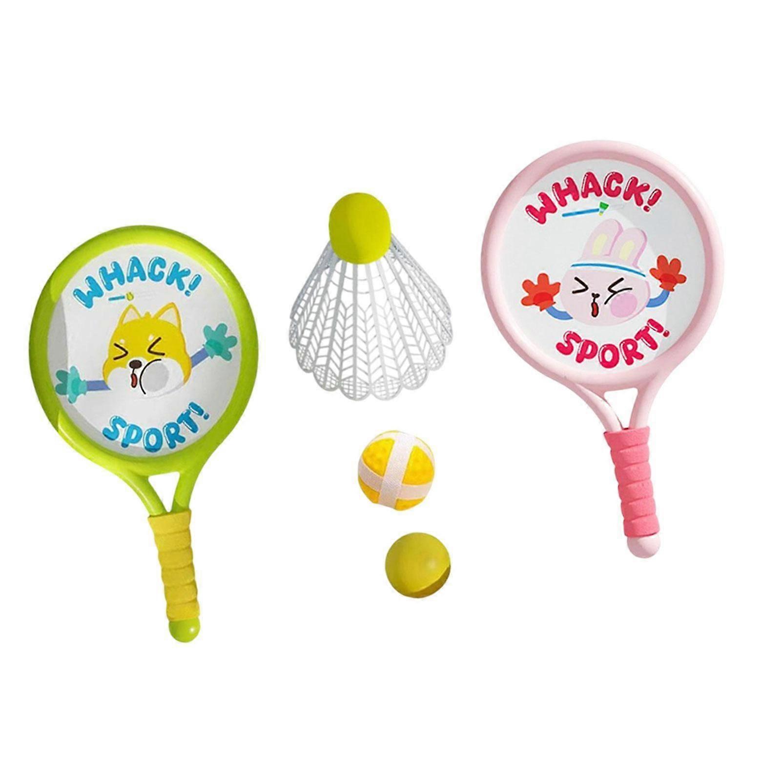 2Pcs Badminton Racket for Kids with Shuttlecocks for Kids and Adults Outside Contains 3 balls