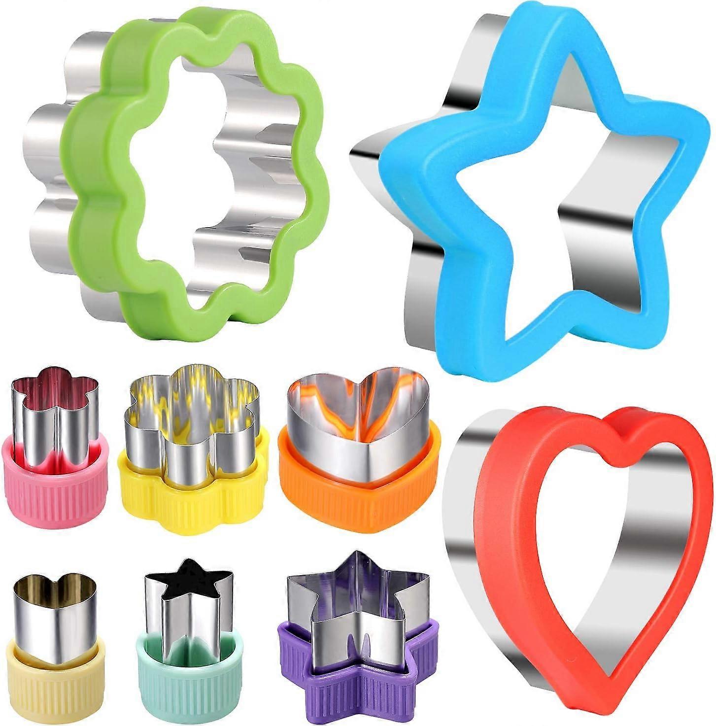 Cookie Cutter Set for Baking, 12 Various Shapes, Durable Plastic Fruit Pastry Stamps Molds, Easy to Clean