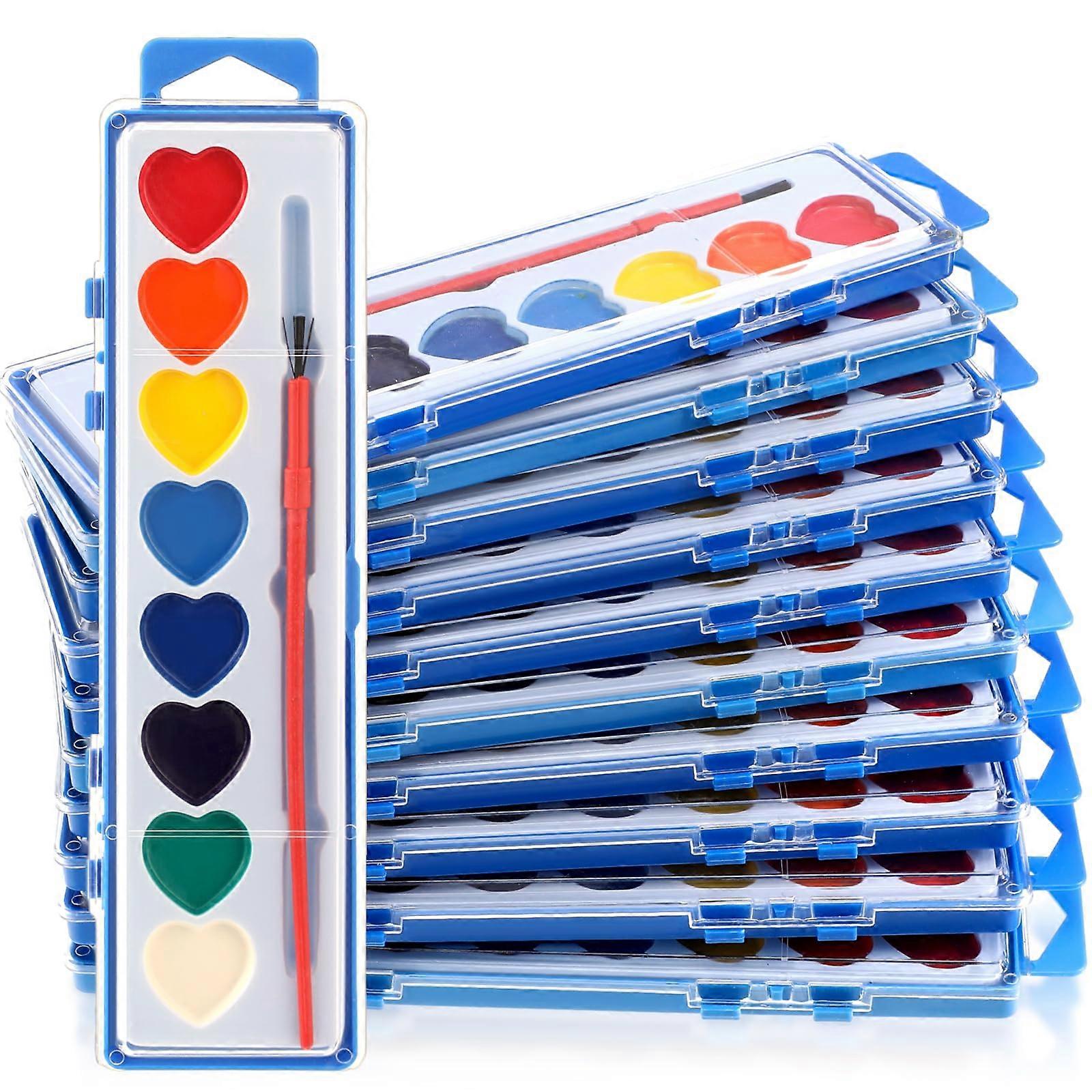12-Pack Watercolor Paint Set for Kids, Washable Paints with Vibrant Colors, Includes Paintbrush, Perfect for Classroom & Party Favors