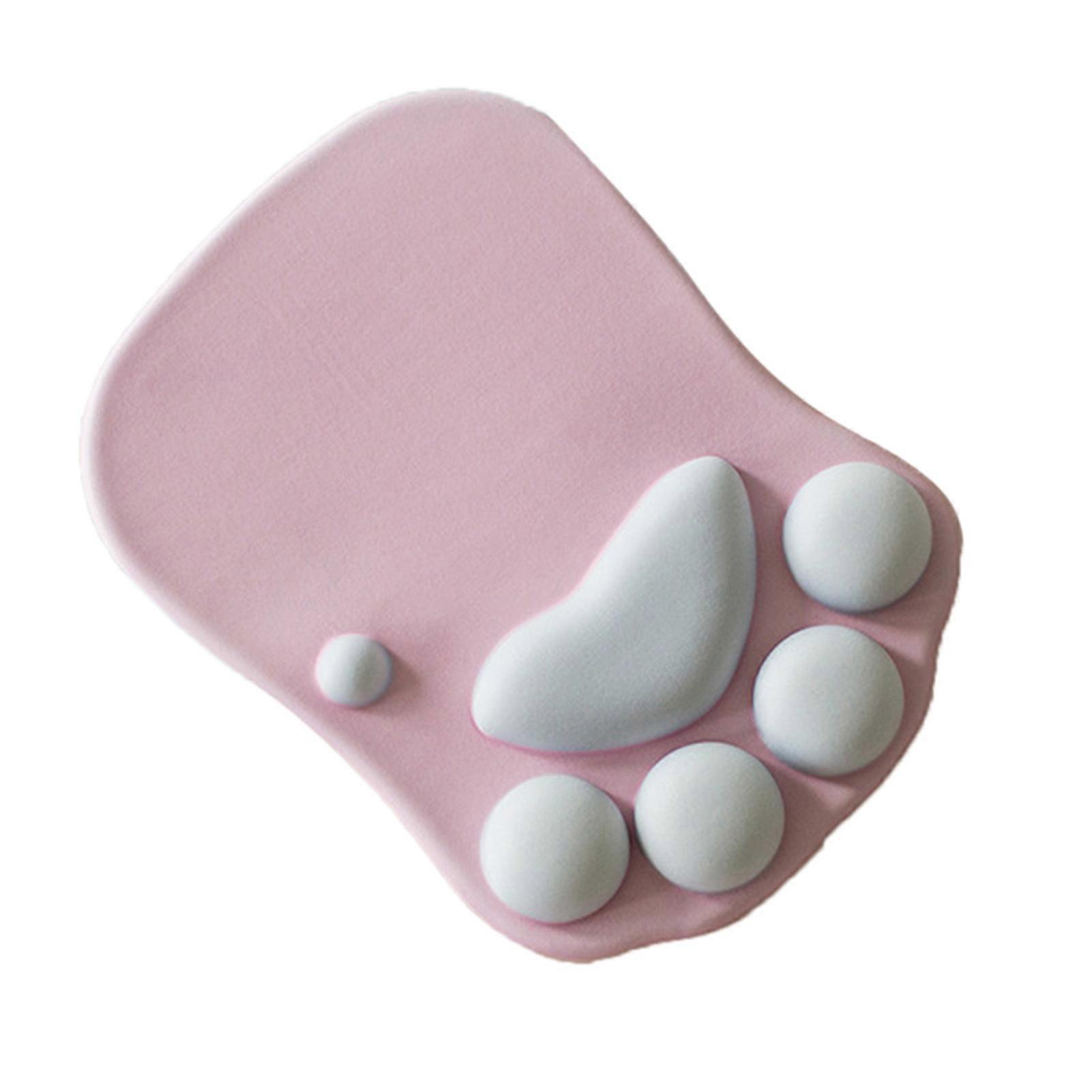 Cat Paw Mouse Pad Multipurpose Cartoon Slip Resistance Ergonomic Mousepad with Wrist Support for Home Office Work Sweet Pink