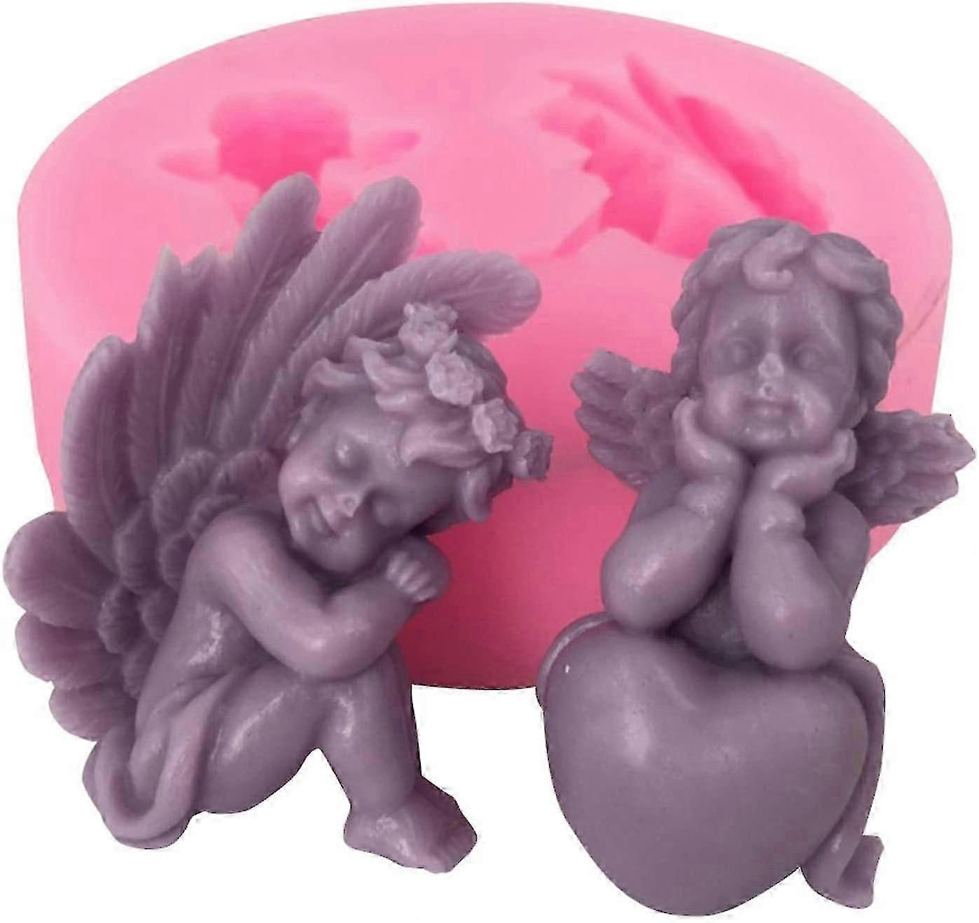 Silicone Mold Resin Mold Plaster Mold Epoxy Resin Mold, Diy 3d Heart Shape Angel Resin Casting Mold