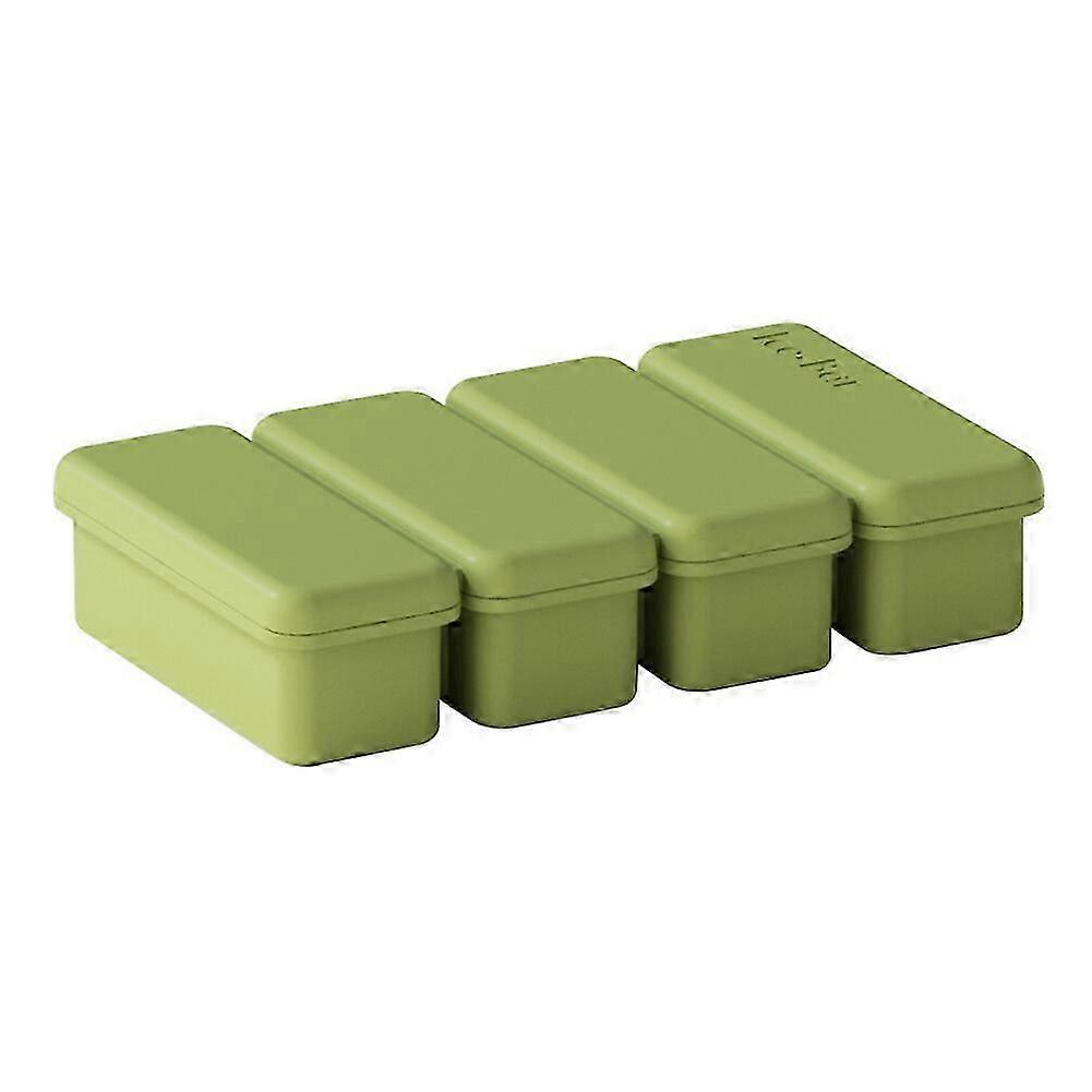 Silicone Freezer Tray With Lid, Freezer Food Mould Large Ice Cube Tray Container Prep Food Leftovers Freezer Storage Container 1 Cup X 4 Portions