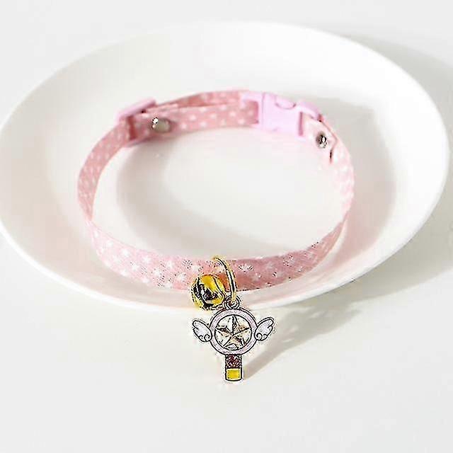 Cat Collar with Pendant, Safety Adjustable Cat Collars Set M Size