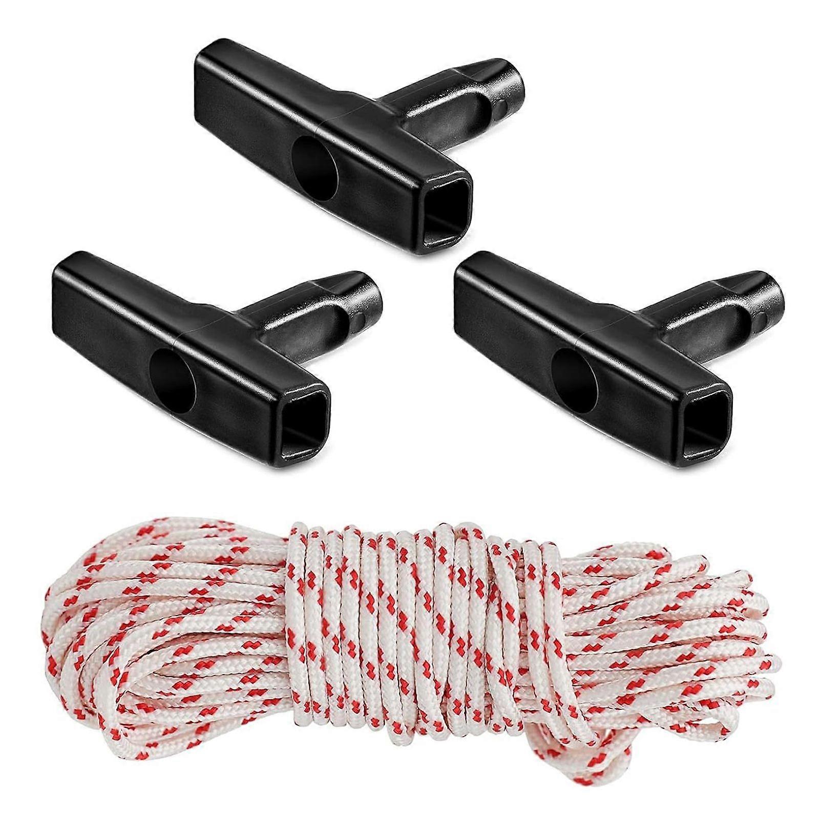 Braided Starter Rope 10m Pull Cord Rope with Starter Handle High Tensile Strength Rope Universal Replacement for Generators Lawn Mowers Trimmers Chain