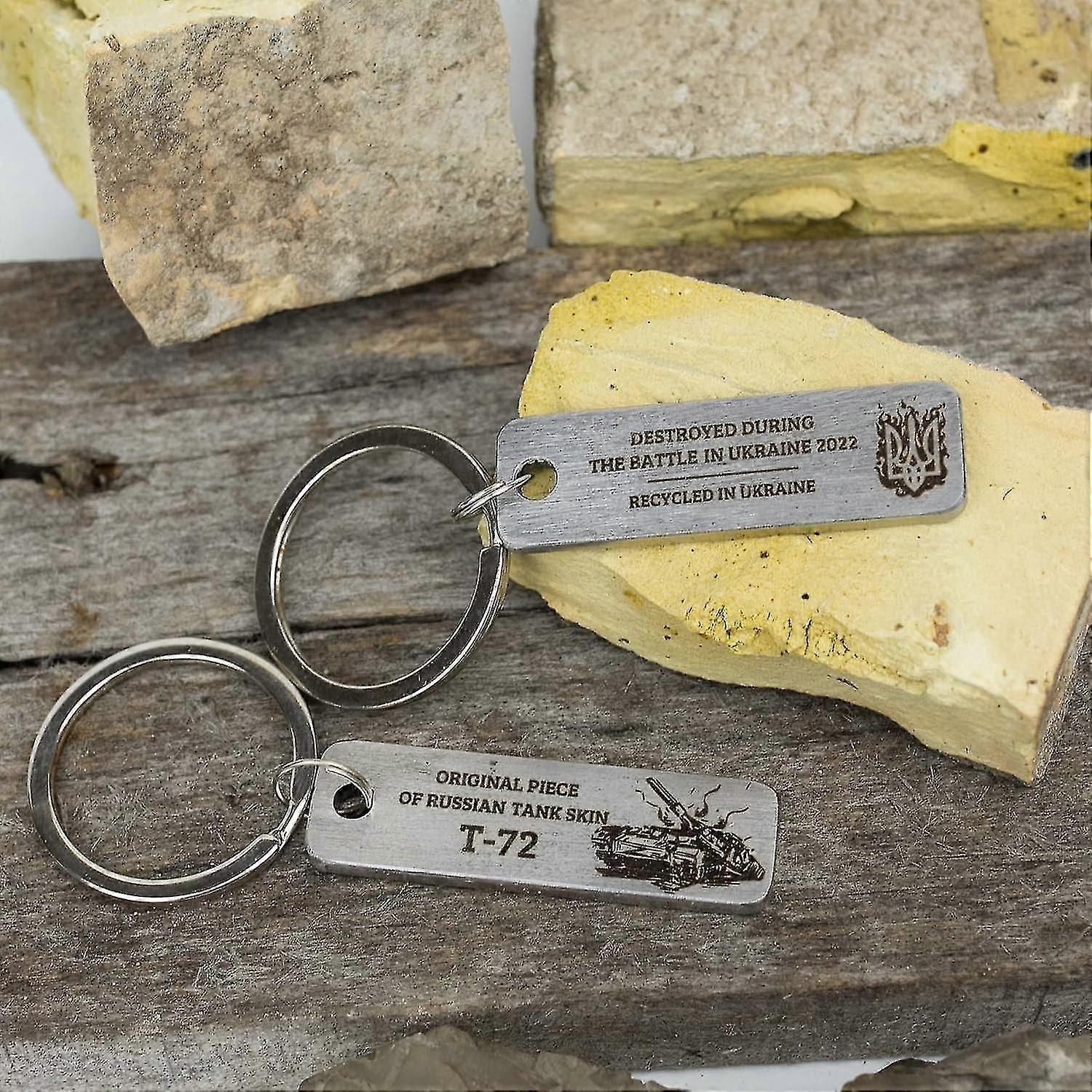 2pcs Brutal Keychain, Ukrainian Brutal Military Keychain, Metal