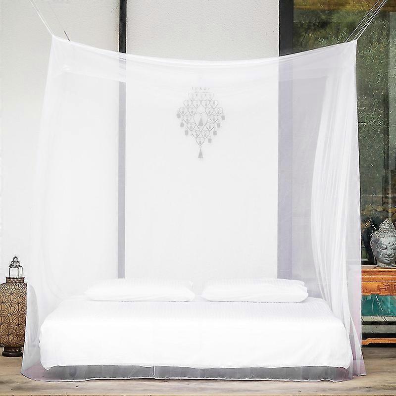 Mosquito Net For Single / Double Bed, Box Shape | Mesh Insect Net With Quick And Easy Installation, White