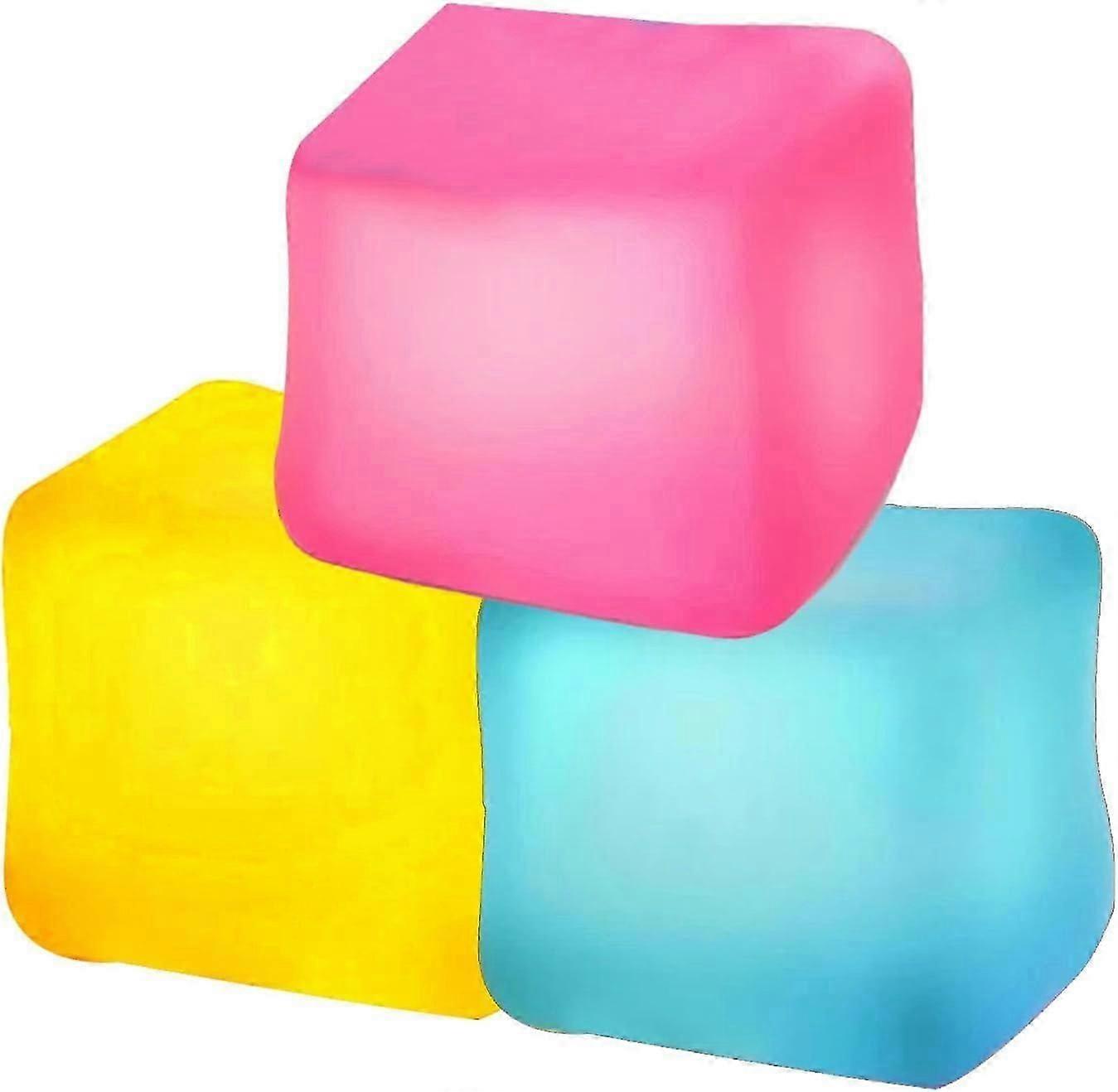 Ice Cube Fidget Toy,3 Fidget Toys Stress Cube, Stress Balls Fidget Toys, Square(Random Color)