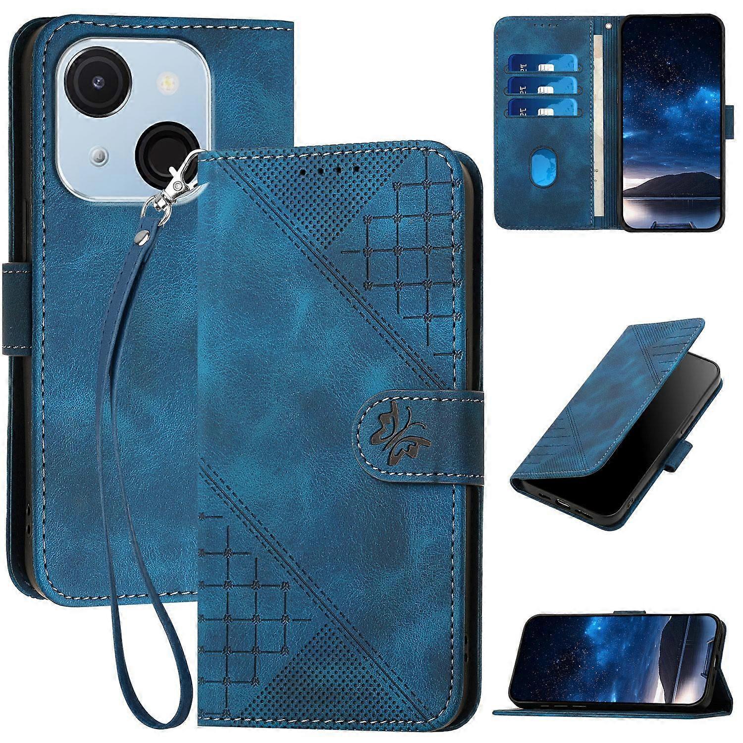 Grid Butterfly PU Case For Itel A50C