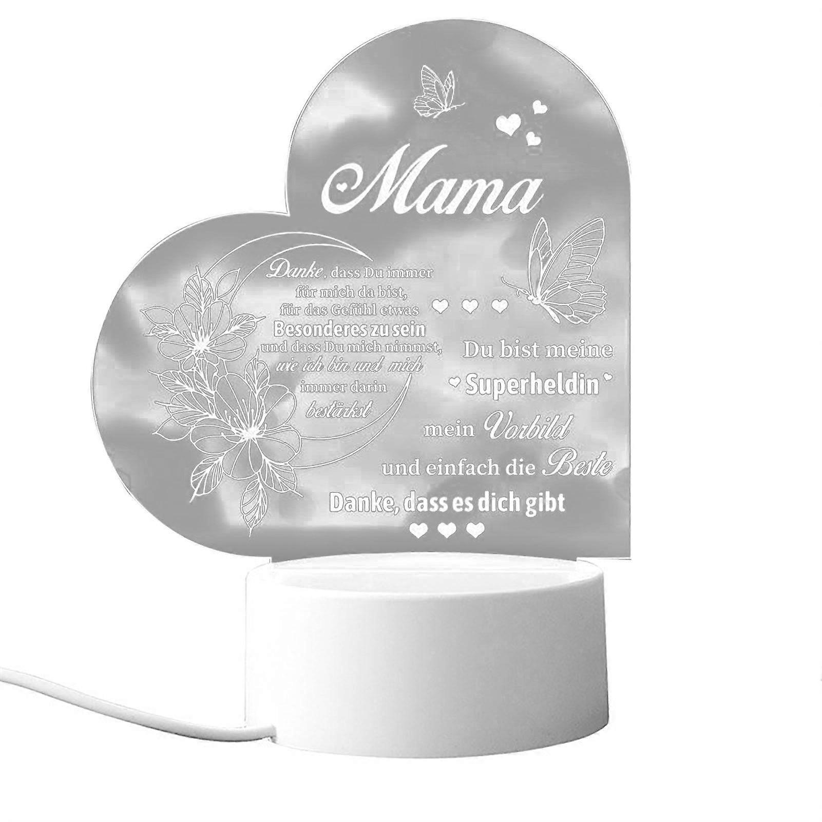 Acrylic Table Lamp USB Plug-and-Play Soft Lighting Non-Glaring Stable Base Flicker Free Decorative Energy-saving Holiday Gifts Sign with LED Light Lam