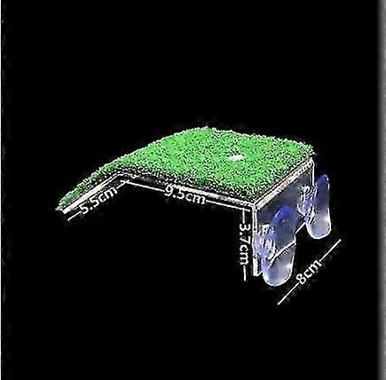 Turtle Basking Platform, Tortoise Ramp Tortoise Resting Terrace Reptile Ladder With Artificial Turf Aquarium Decor