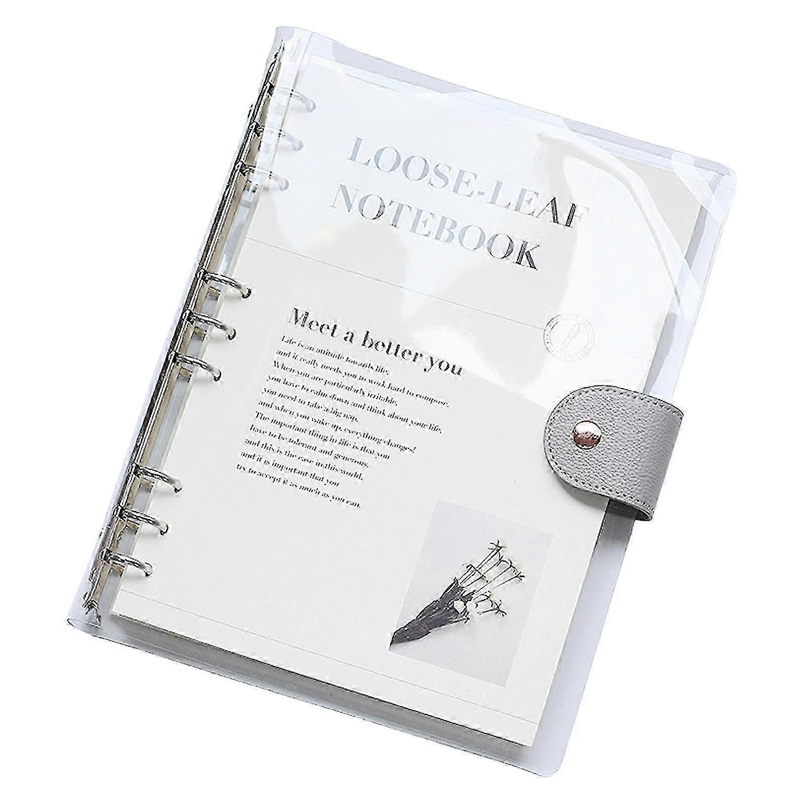 Planner Notebook Simple Style Easy to Carry Transparent Journal Book Loose-leaf Notepad for Students