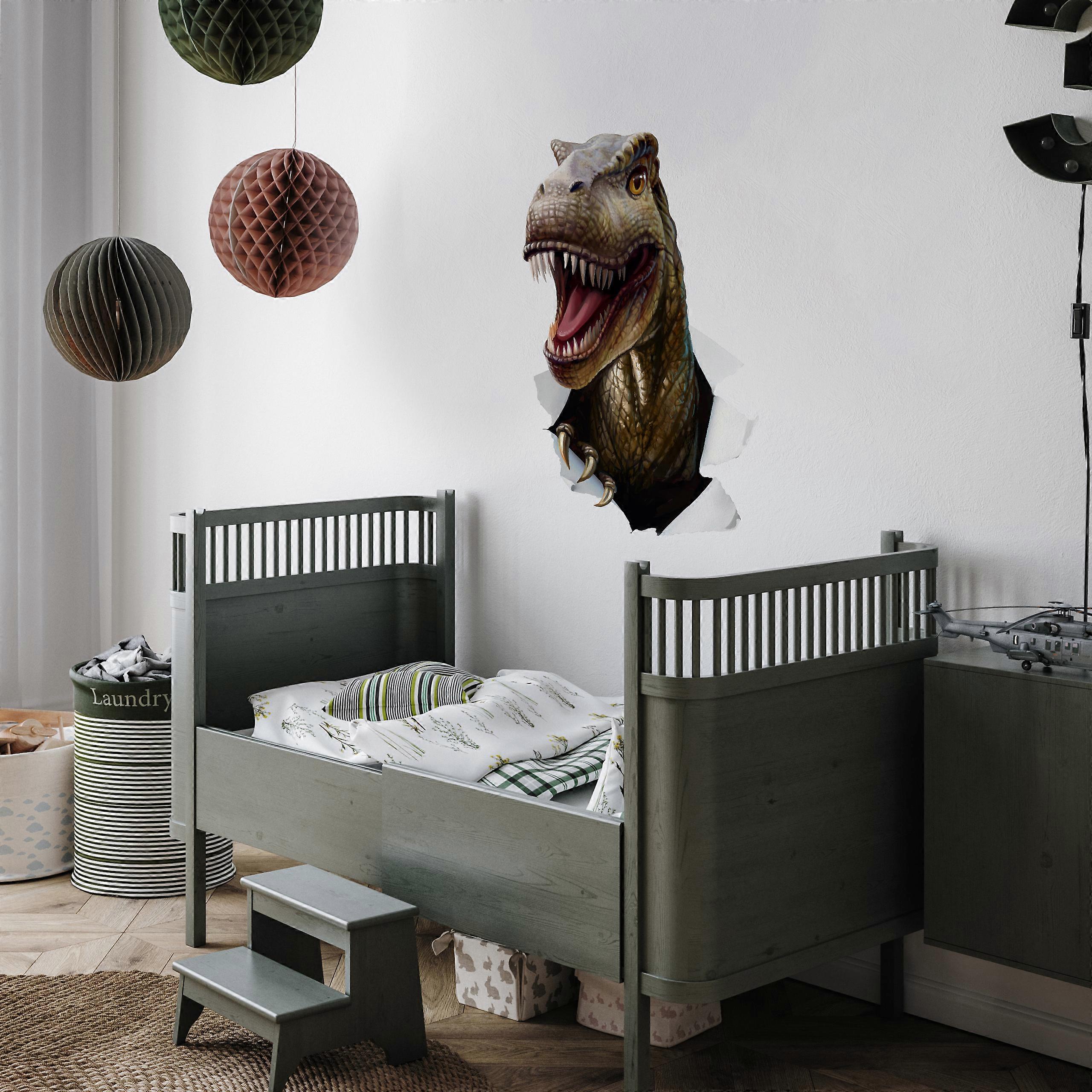 Barn Veggdekor Dinosaur Hode 3D-effekt Abstrakt