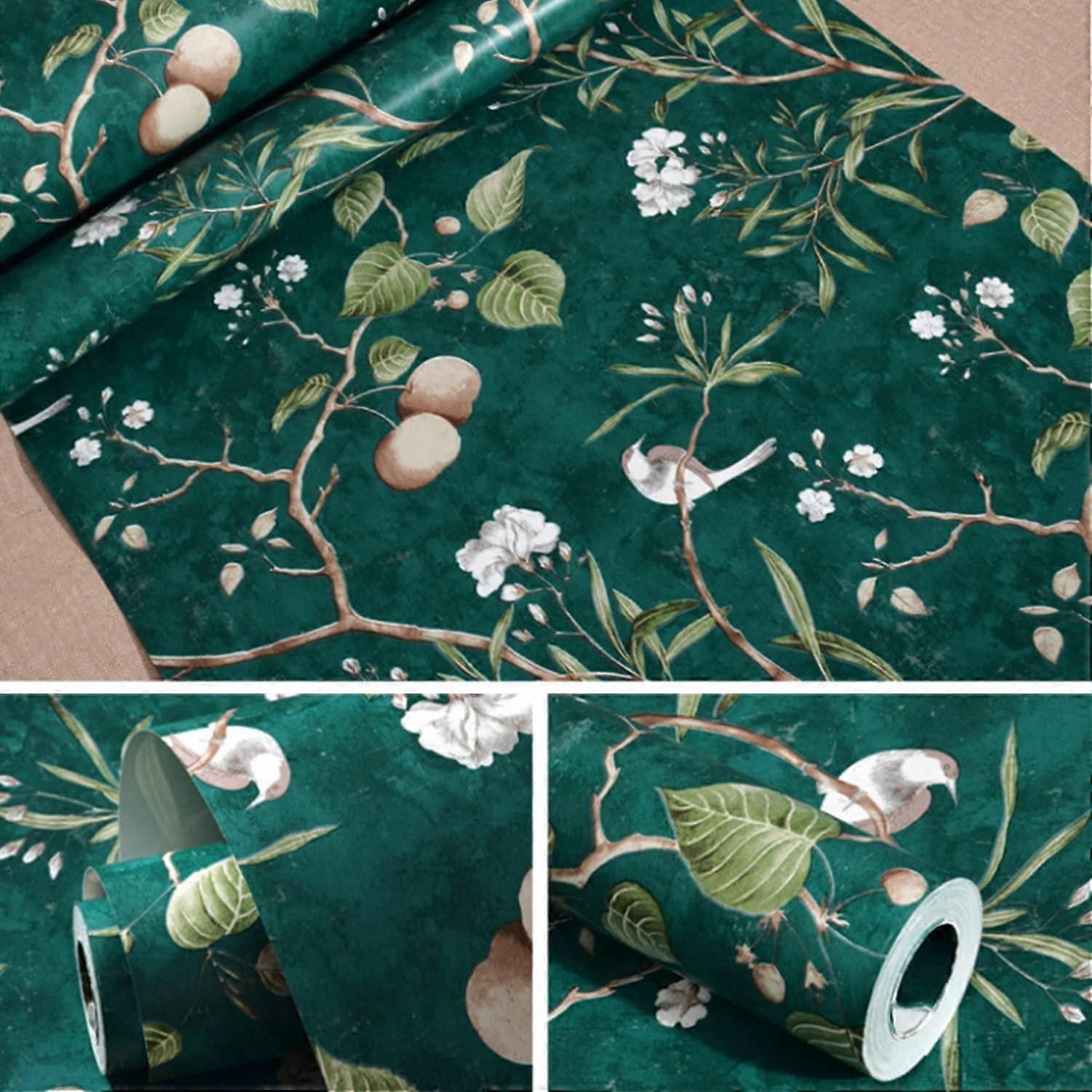 Papier peint de jardin vert, 17,7"x118 » pour les chambres et les salons