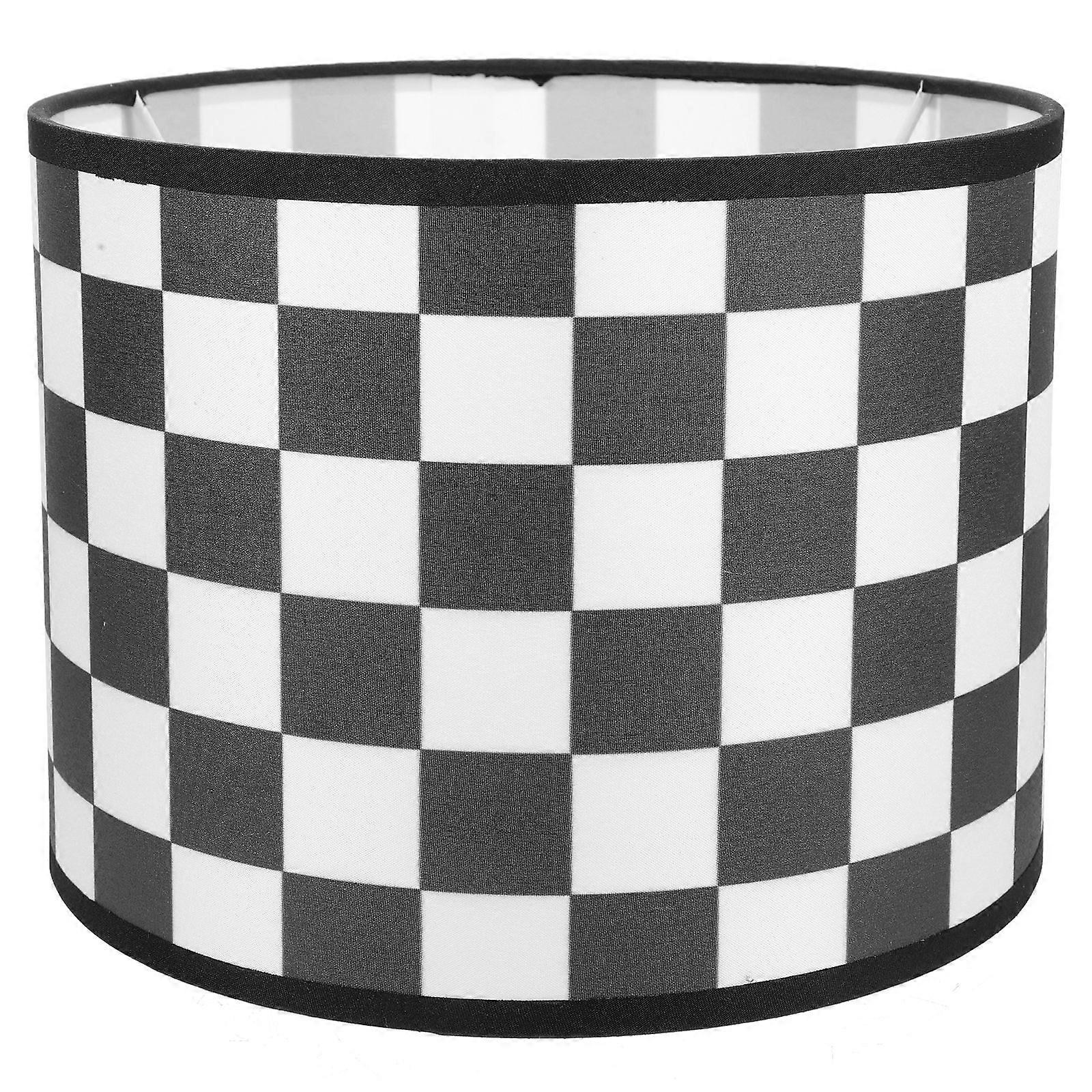 ランプシェードファブリックランプカバーフロアランプシェード交換チェック柄パターンランプシェード(E27)