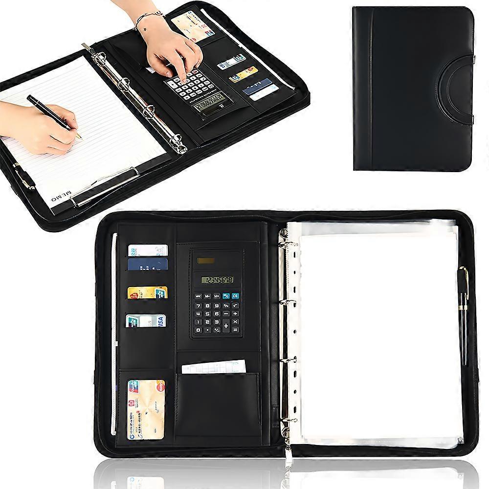 Mapa conferinta A4, cu fermoar, neagra, 25.2x4x34cm