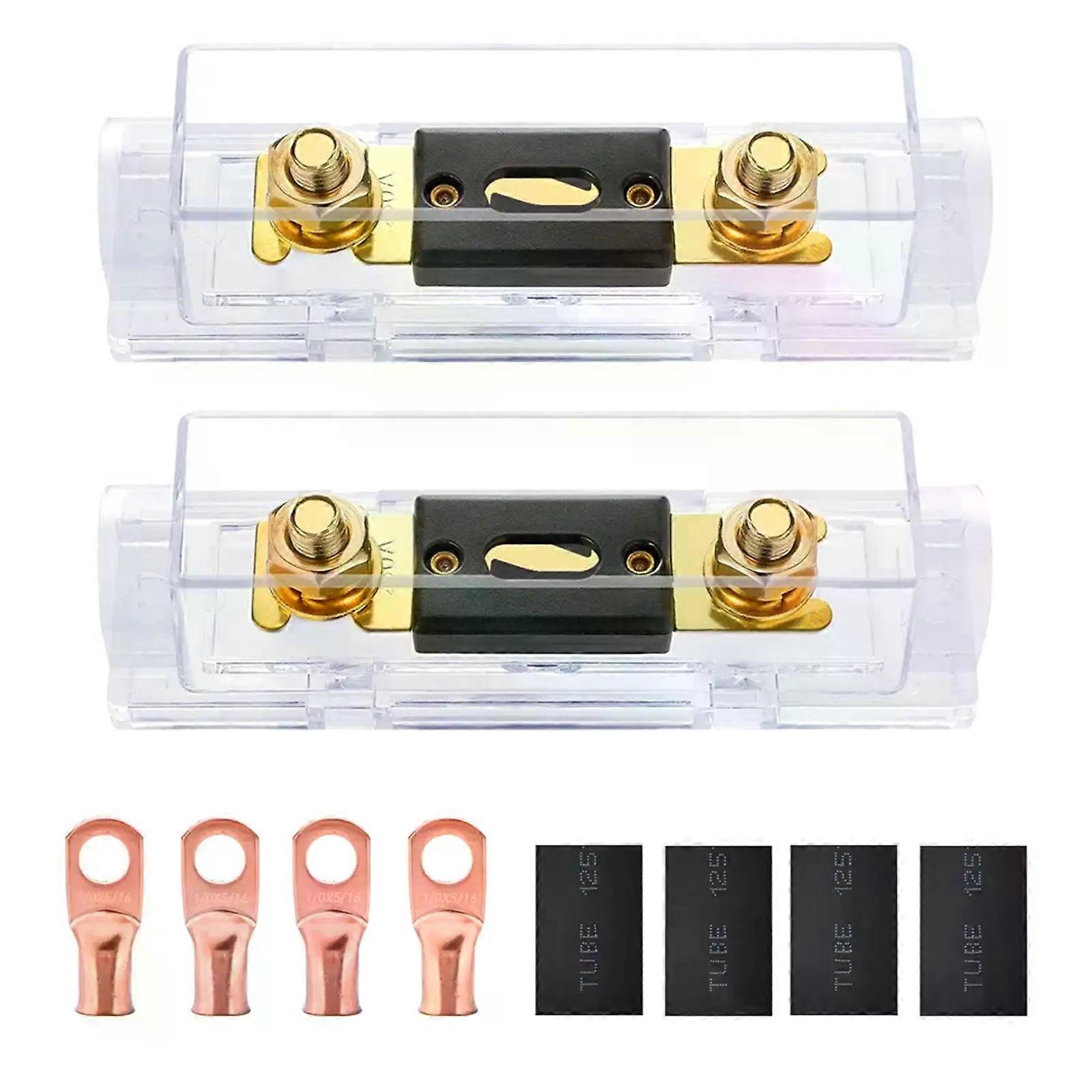 2 Pieces Anl Fuse with Fuses Holders Replacement Transparent Cover Simple