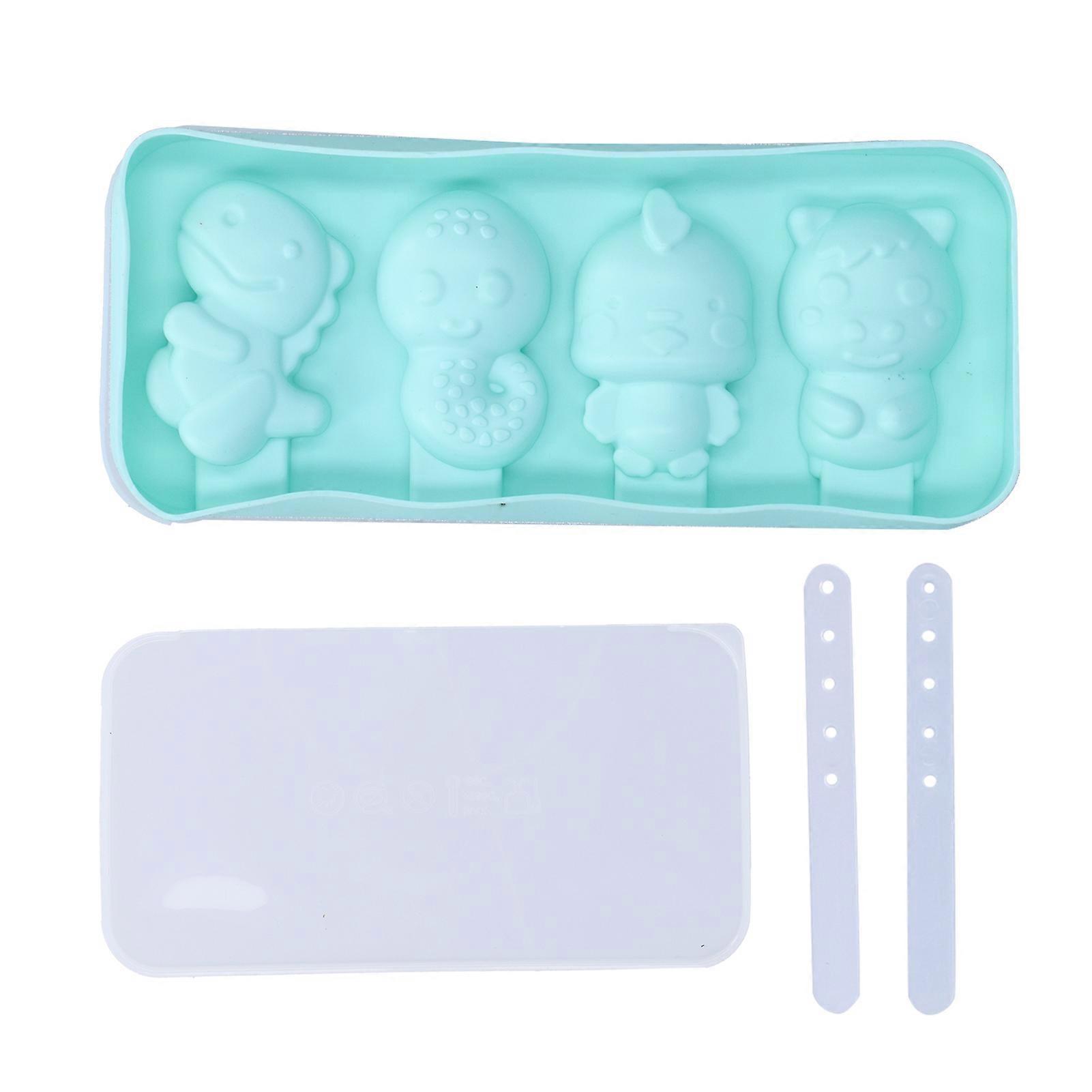 Silicone Ice Cream Mold DIY Animal Shape Model with Stick Ice Cream Molds with Lid