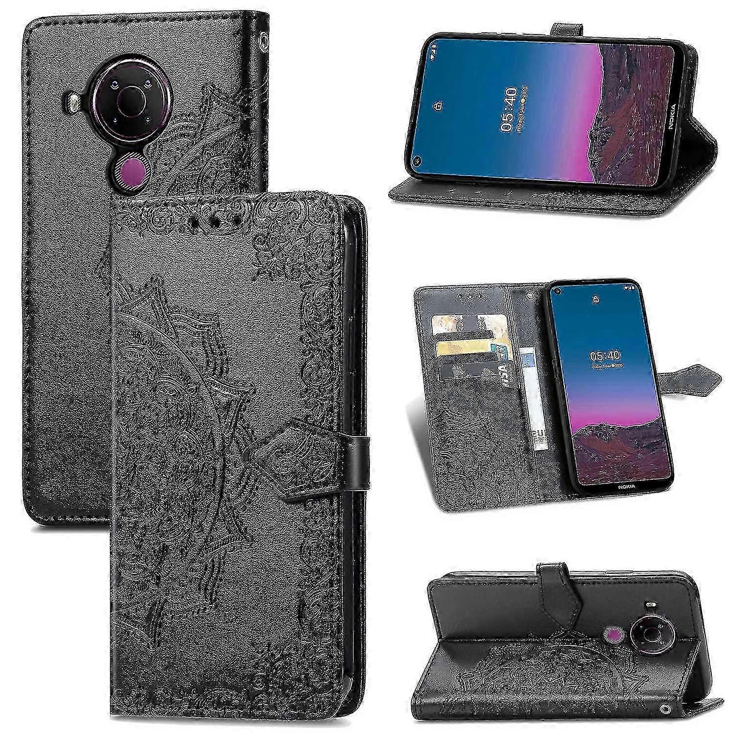 Embossed Mandala Pu Leather Case Wallet For Nokia 5.4