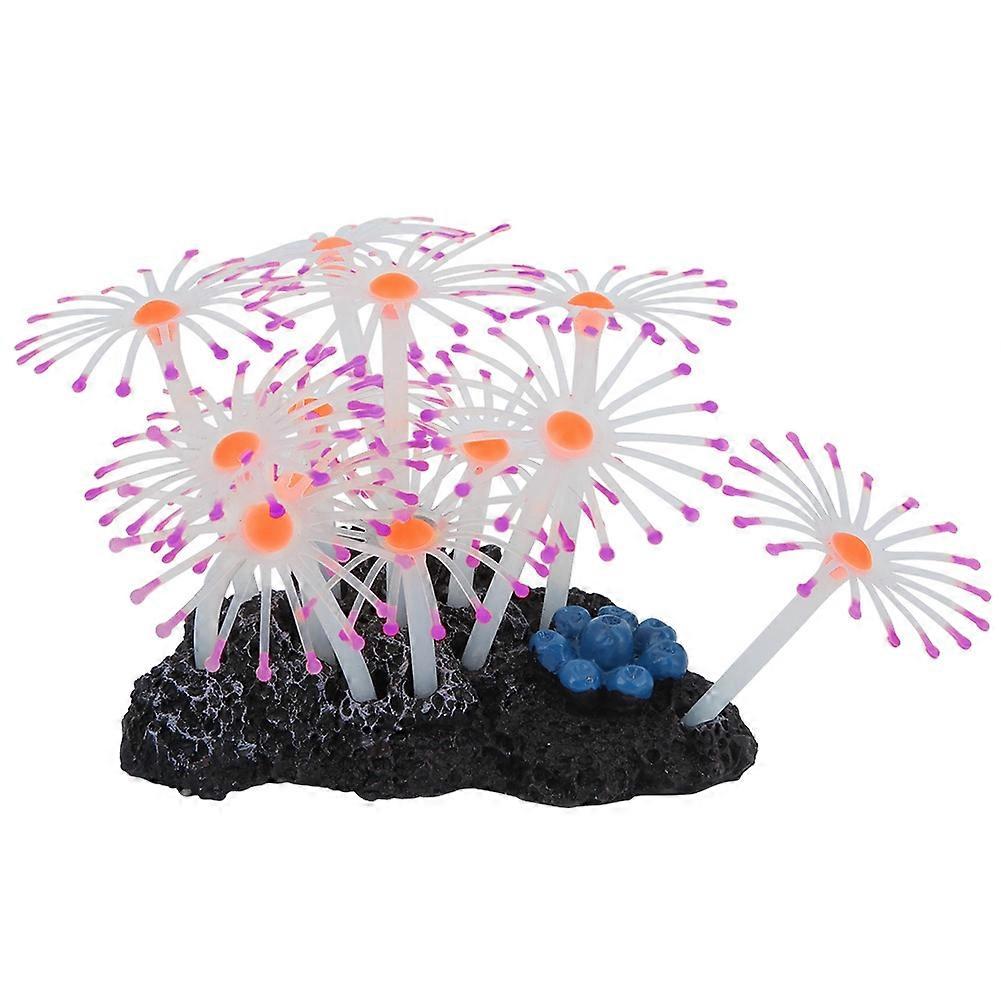 Soft silicone simulated artificial fluorescent effect coral aquarium decorative accessories