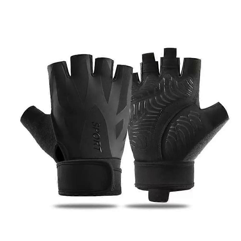 Cycling Fitness Gloves Half Cut Thin Non Slip Gloves Half Finger Riding Glove Embroidered Gloves Unisex 4-color Accessories