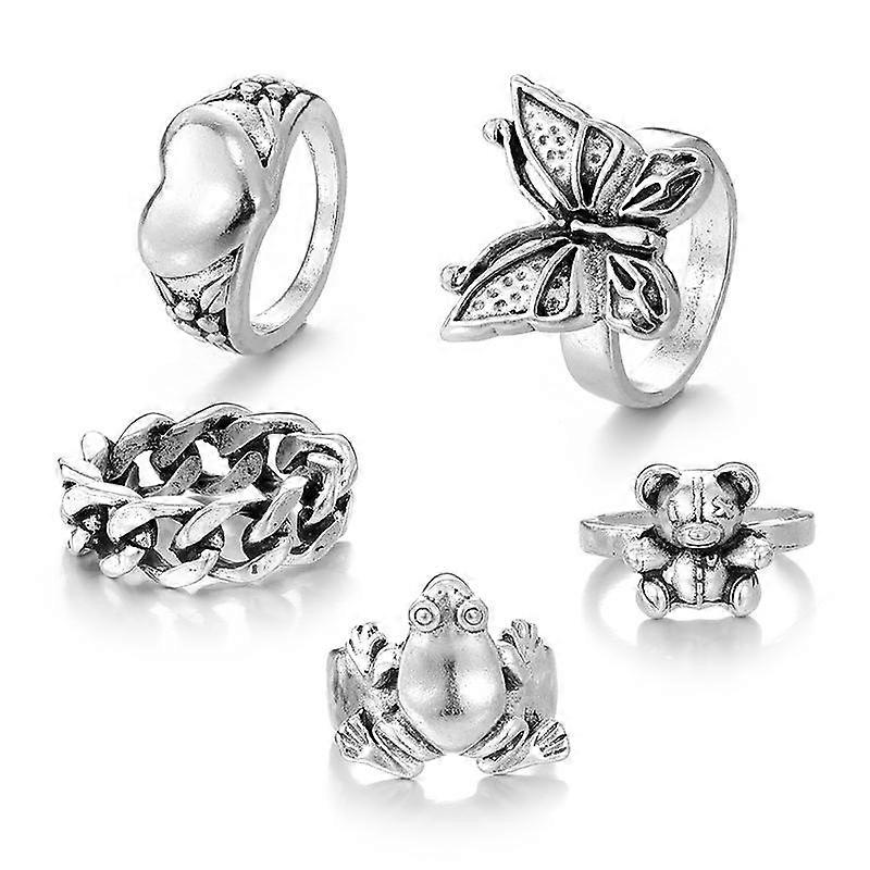 2024 Love Accessories Butterfly Ring Set Bear  Frog Ring