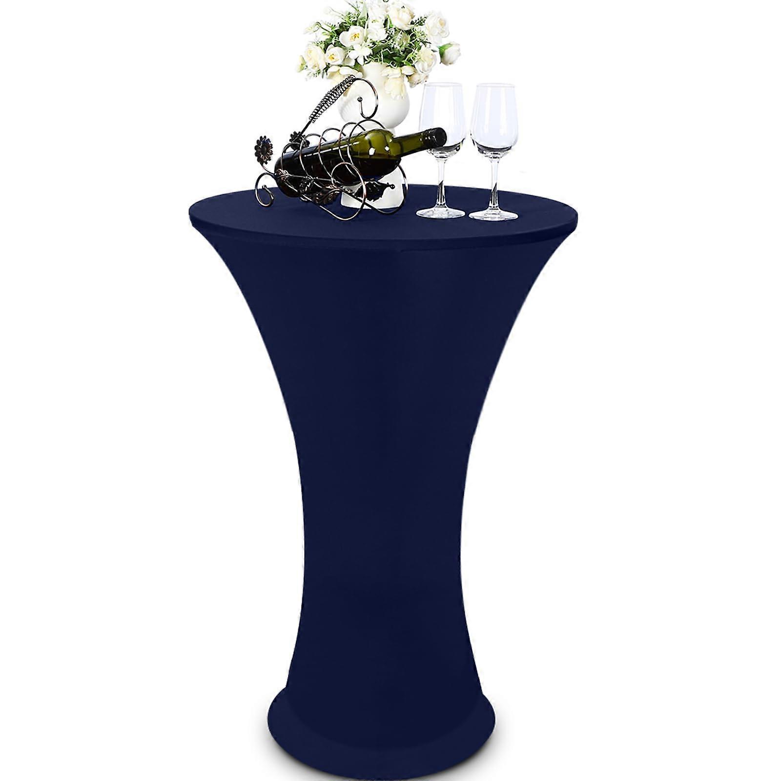 Dark Blue Spandex Round Cocktail Tablecloth
