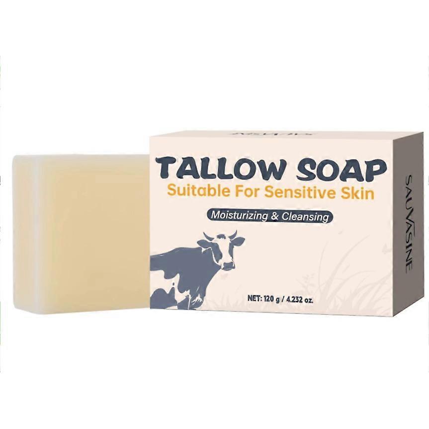 Beef Tallow Soap Bar - All Natural Grass Fed Tallow Soap - Moisturizing Face & Body Wash Great for Eczema, Dry, Itchy - Handcrafted Bath Soap for Sens