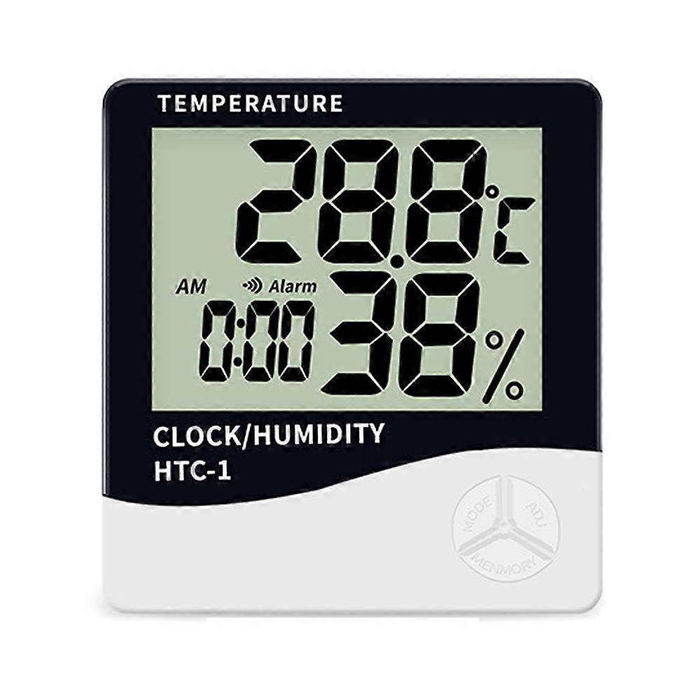 High Precision Sensor Indoor Thermometer, Digital Hygrometer With Clock Function, Easy Reading Display For Multi-Use Settings