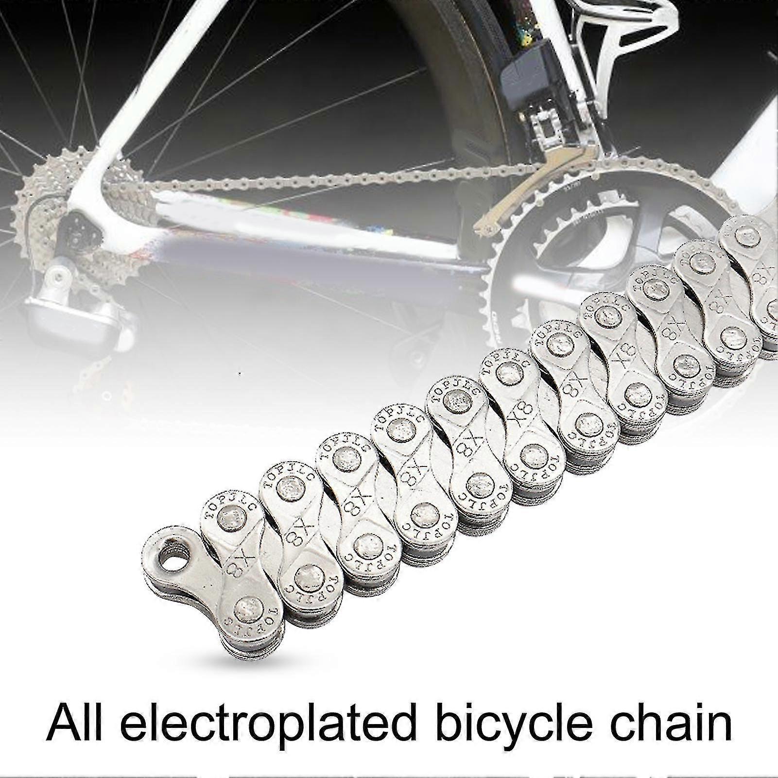 6/7/8/18/21/24-speed Bike Chain Long Fully Electroplated 116 Knots Professional Bicycle Chain Link For Mtb-Good