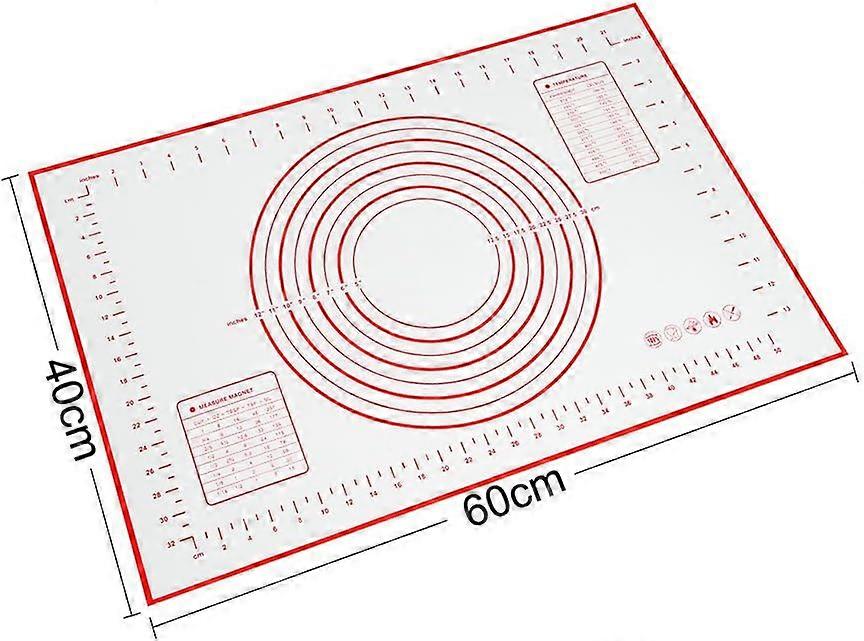 Silicone Mat Baking Mat Silicone Dough Mat Reusable Non-Stick Non-Slip With Measurement 60 X 40 Cm