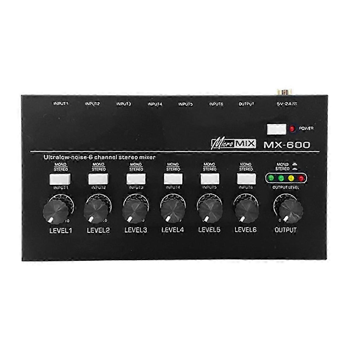 MX600 Ultra Low-Noise 6-Channel Line Mixer Stereo/Single Track Switch Microphone Preamplifier JN